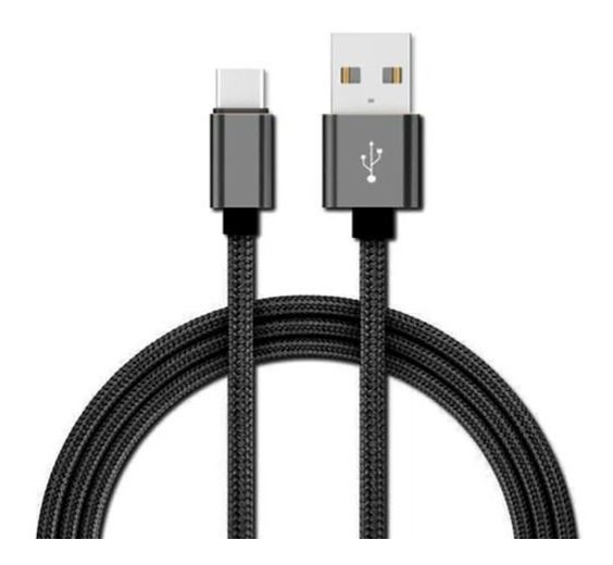 Cable Usb A Tipo C 100cm Negro Datos + Carga 2.4a Etheos