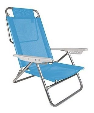 Reposera Aluminio Summer Azul Mor Hasta 120kg 71x63x86cm Azul