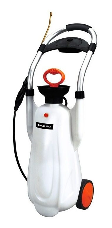 Pulverizador Manual Con Carro 16 L Y Lanza De Bronce Kushiro Blanco