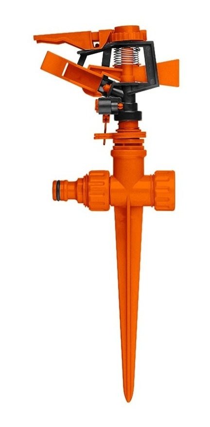 Aspersor Graduable De Impulso 8m Con Estaca Acople 1/2