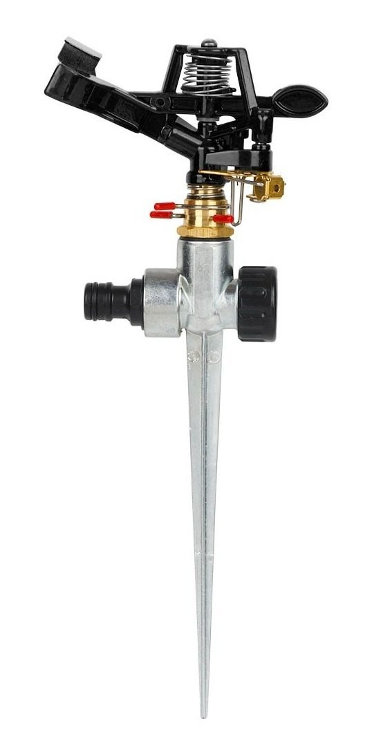 Aspersor Metalico Graduable De Impulso 8m Estaca Acople Rap