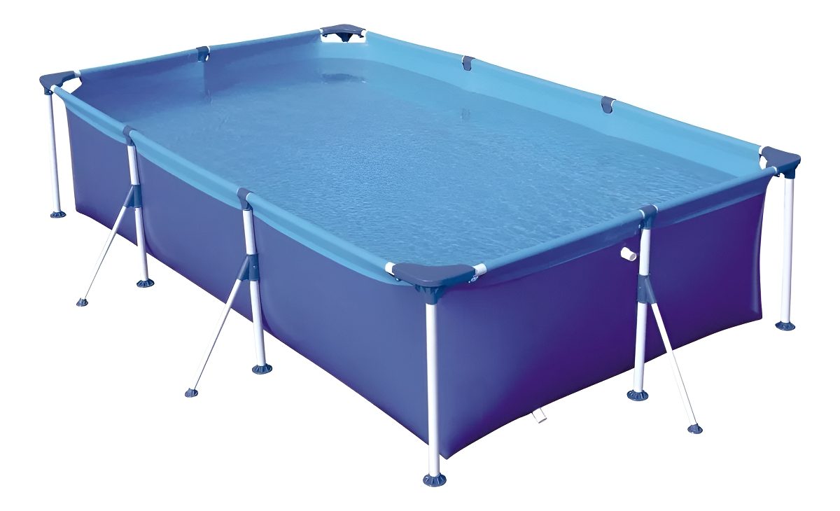 Piscina Estructural Rectangular Mor Premium 3700 Lt Color Azul Liso