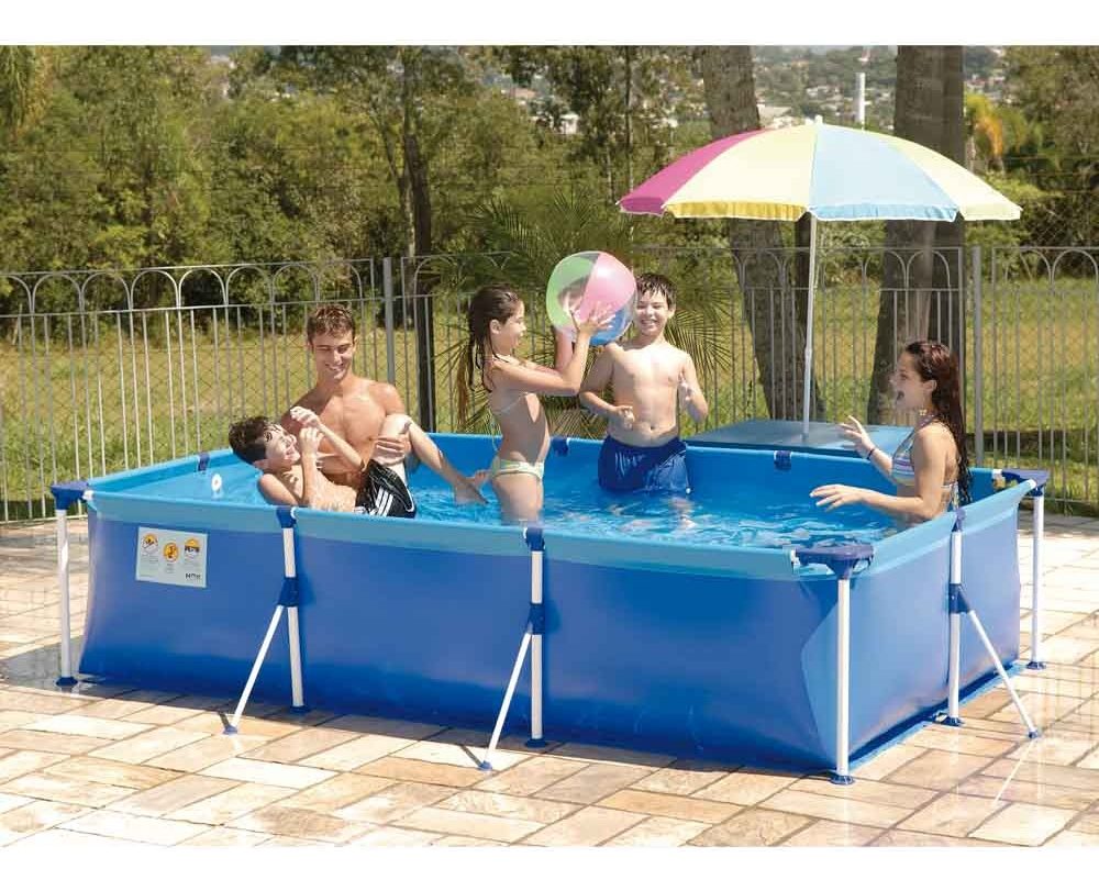 Piscina Estructural Rectangular Mor Premium 3700 Lt Color Azul Liso - 2