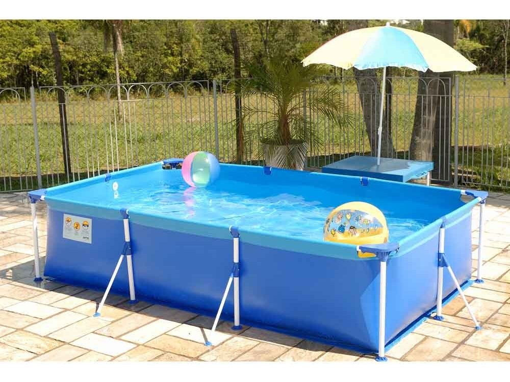 Piscina Estructural Rectangular Mor Premium 3700 Lt Color Azul Liso - 3
