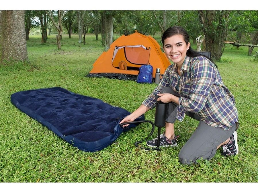 Colchon Inflable Individual Para Camping 185×76×22 Cm Azul - 4