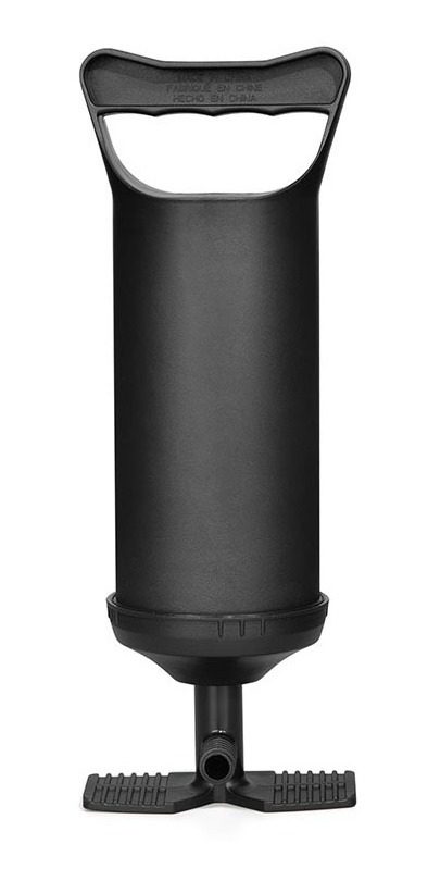 Inflador Bomba Manual Camping 30cm Doble Inflado + Adaptador Negro - 1