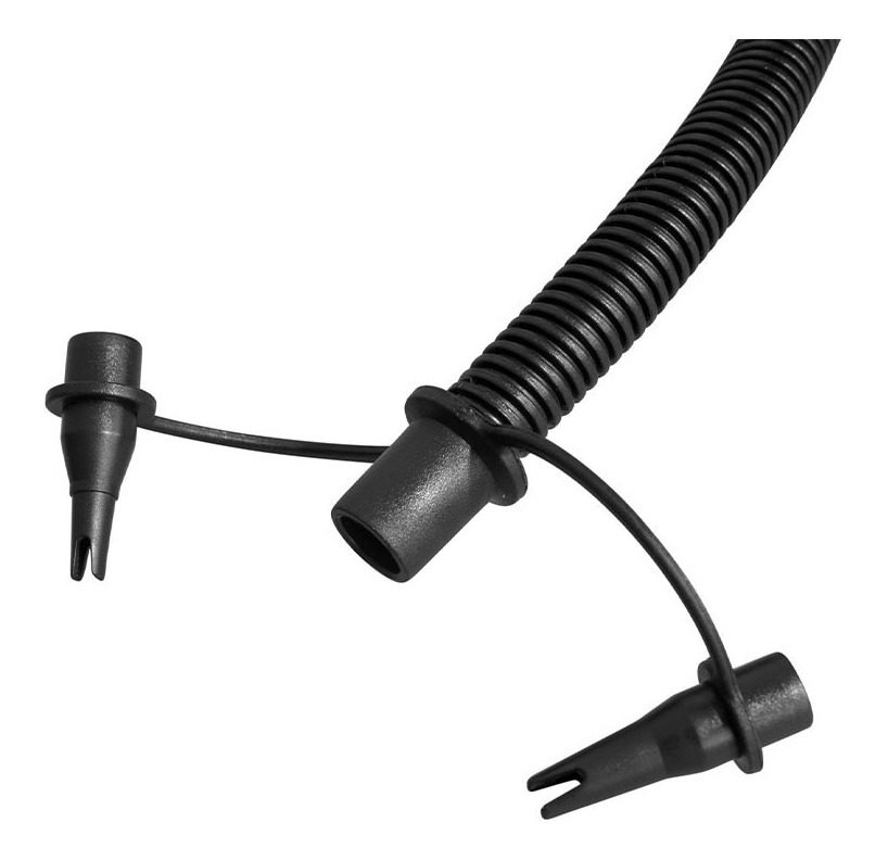 Inflador Bomba Manual Camping 30cm Doble Inflado + Adaptador Negro - 3