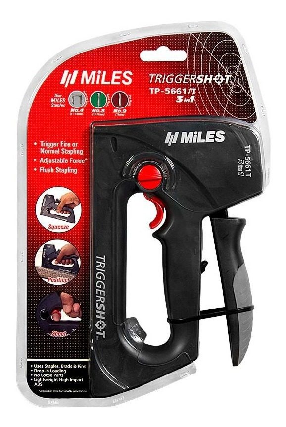 Engrampadora Clavadora Manual Abs 3 En 1 Miles Grip De Goma - 1
