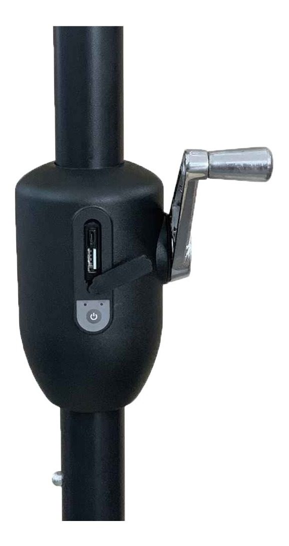 Sombrilla Solar Luz Led Interna Con Manivela Kushiro - 2