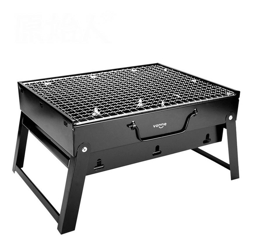 Parrilla Brasero Portátil Acero Antioxido Carbón Leña Vonne Negro - 2