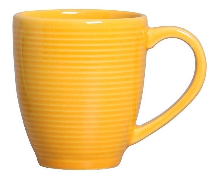 Taza Cerámica 340ml Porto Brasil Argos Mostaza Mostaza