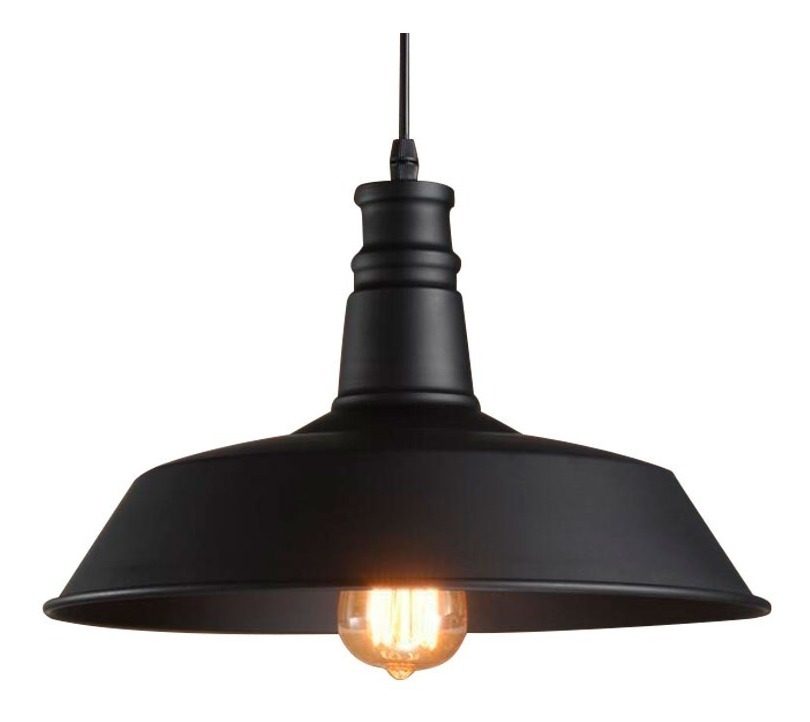Luminaria Colgante Decorativa Industrial S/jaula 40w Etheos Negro