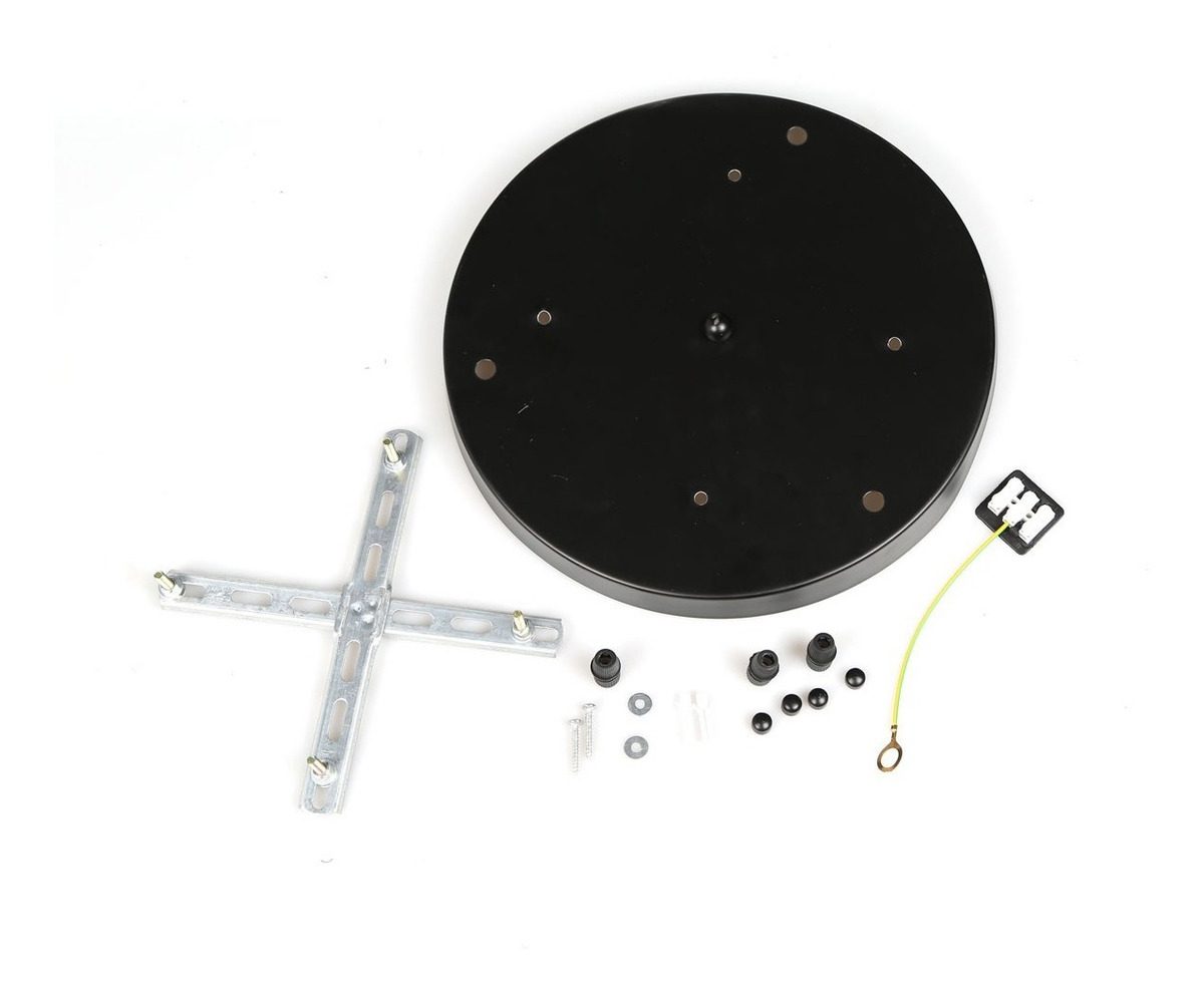 Soporte Floron Redondo 3 Colgantes Decorativa Etheos Negro