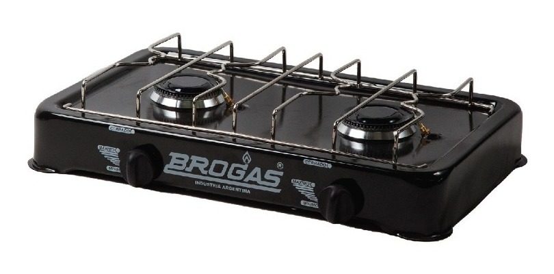 Anafe Dos Hornallas Brogas Gas Envasado Negro