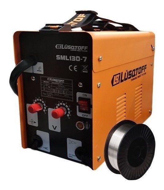 Soldadora Lüsqtoff Mig Flux Sml130-7 Con Rollo De Alambre Flux Naranja Negro 50 Hz - 4