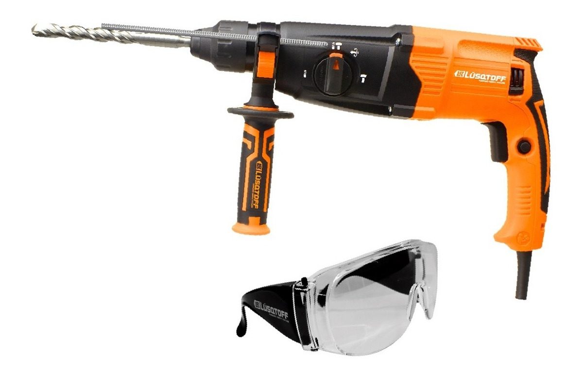 Rotomartillo Lusqtoff 850w + Lentes De Seguridad Cristal - Naranja/negro