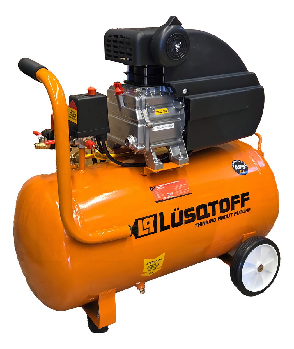 Compresor De Aire Eléctrico Portátil Lüsqtoff Lc-2550 Monofásico 50l 2.5hp 50hz Naranja 50 Hz Monofásica