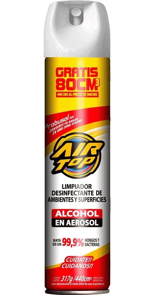 Alcohol En Aerosol Limpiador Desinfectante Air Top 440cm3 Neutra