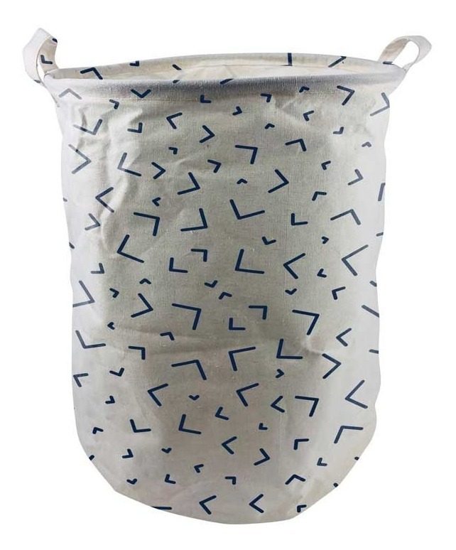 Cesto Redondo Plegable De Tela 36×48cm Varios Decorados Blanco - 2