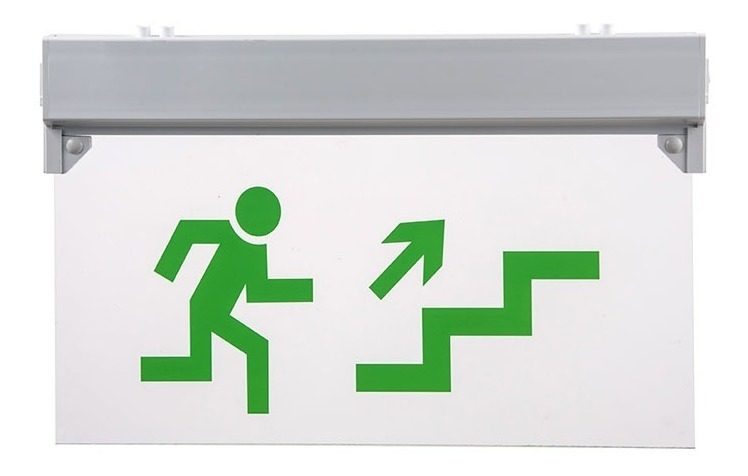 Cartel Señalizador Led Luminoso 220v - Escalera Arriba Verde