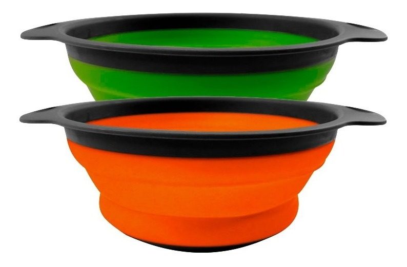 Colador Silicona 24cm C/asas 24,5×20×8,3cm Verde O Naranja