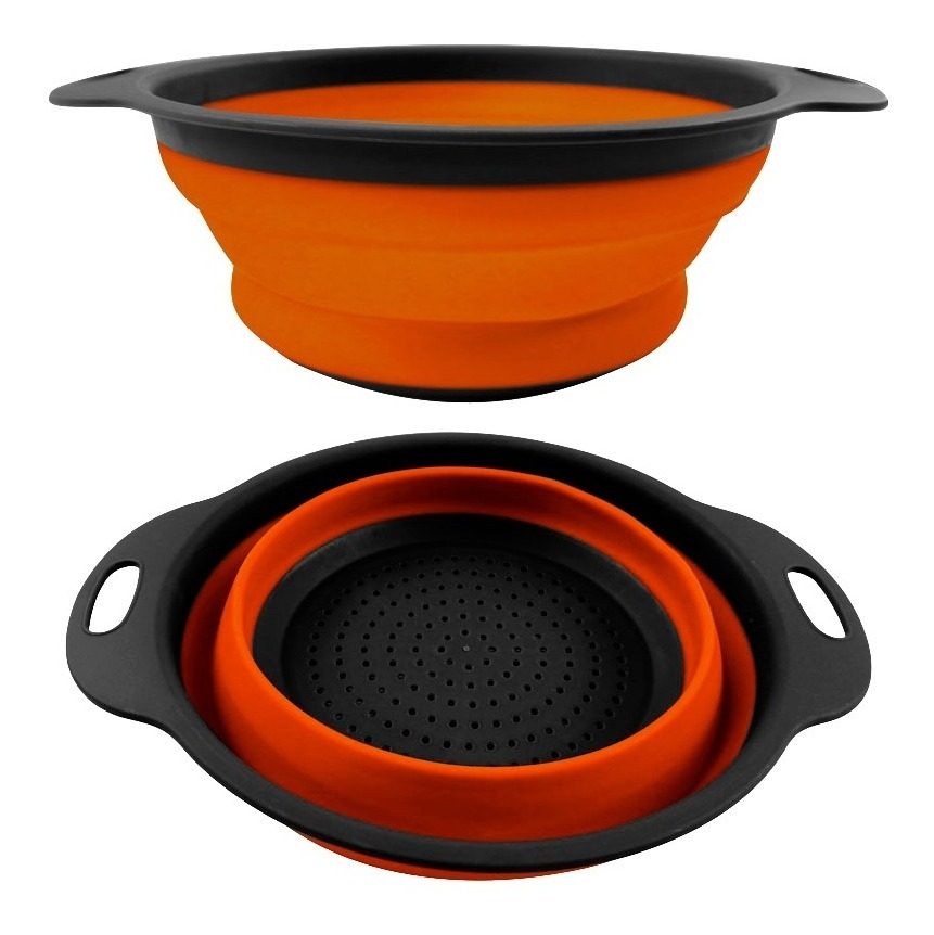 Colador Silicona 29cm Con Asas 29×24×9,3cm Verde O Naranja - 1