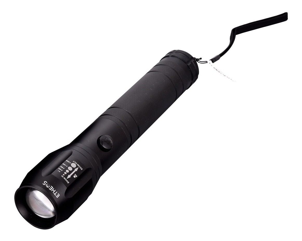 Linterna Aluminio Led 3w Profesional 250lm Blanco Negro