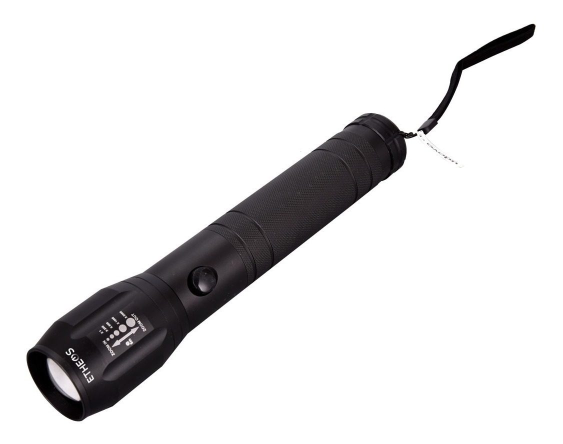 Linterna Aluminio Led 3w Profesional 250lm Blanco Negro - 1