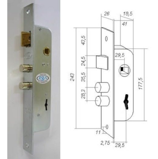Cerradura Seguridad Zincado Ideal Portones/rejas Art710 - 2