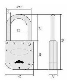 Candado De Seguridad 40mm Doble Paleta Ideal Bicicletas Gris - 1