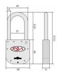 Candado De Seguridad 50mm Doble Paleta Ideal Portones Gris - 1