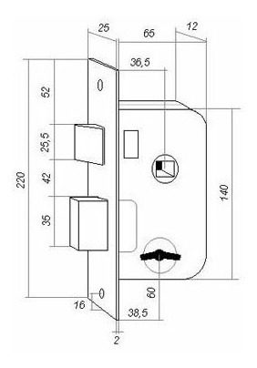 Cerradura Seguridad Zincado Ideal Puertas Art901 - 1