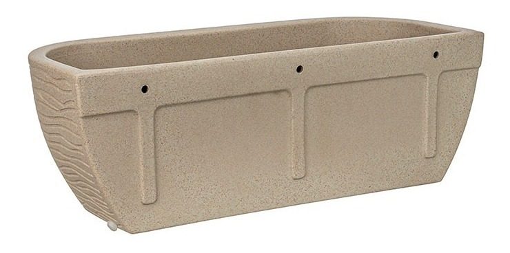 Maceta De Pared Floridis Florencia 46×17cm Beige  Beige Simil Piedra - 1