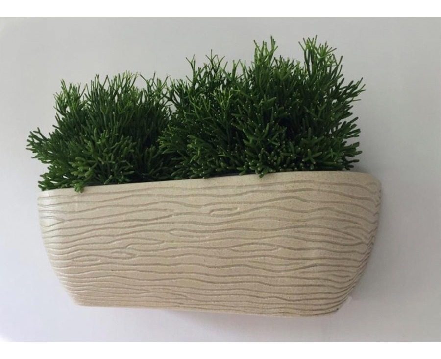 Maceta De Pared Floridis Florencia 46×17cm Beige  Beige Simil Piedra - 4