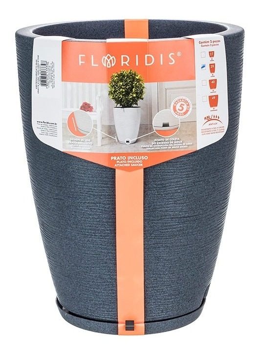 Maceta Floridis Amsterdam 29×44cm Gris Grafito Gris Grafito Amsterdam - 1