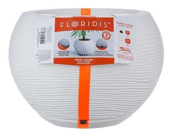 Maceta Floridis Florencia 27×24cm Blanco Gris Grafito - 2