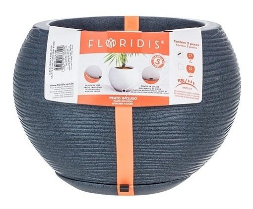 Maceta Floridis Florencia 17×19cm Gris Grafito Gris Grafito - 1