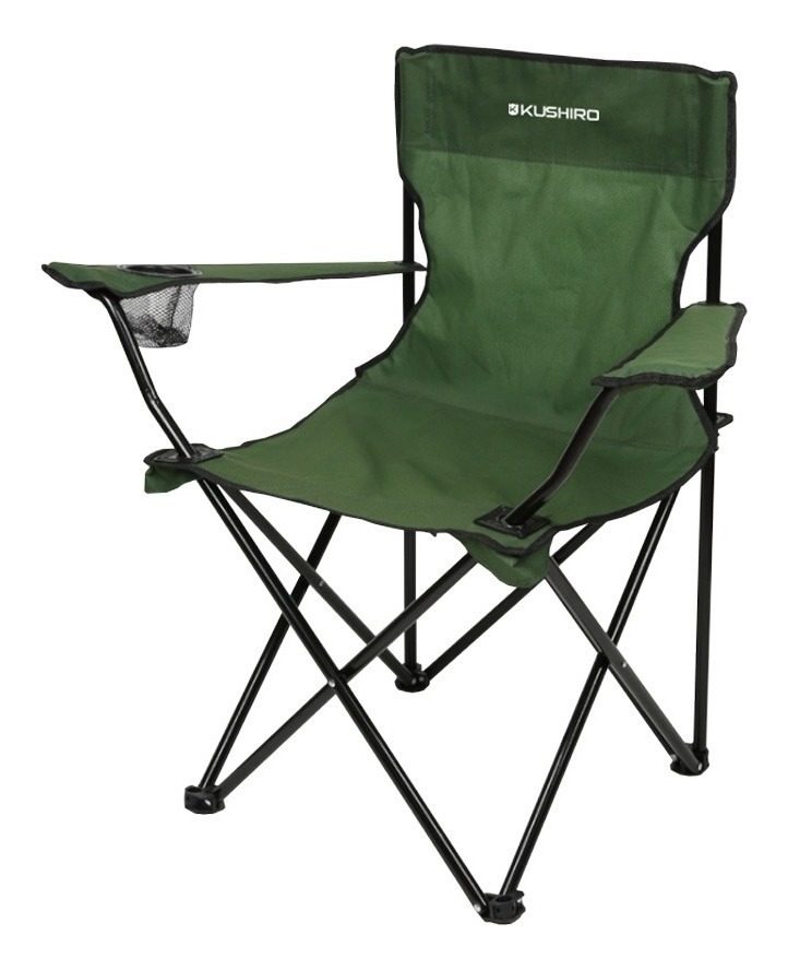 Silla Camping Plegable Verde Militar 50×50×80cm Max 120kg