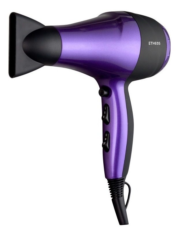 Secador De Cabello 2000w 3 Temperaturas 1.8mts Cable  Violeta/negro