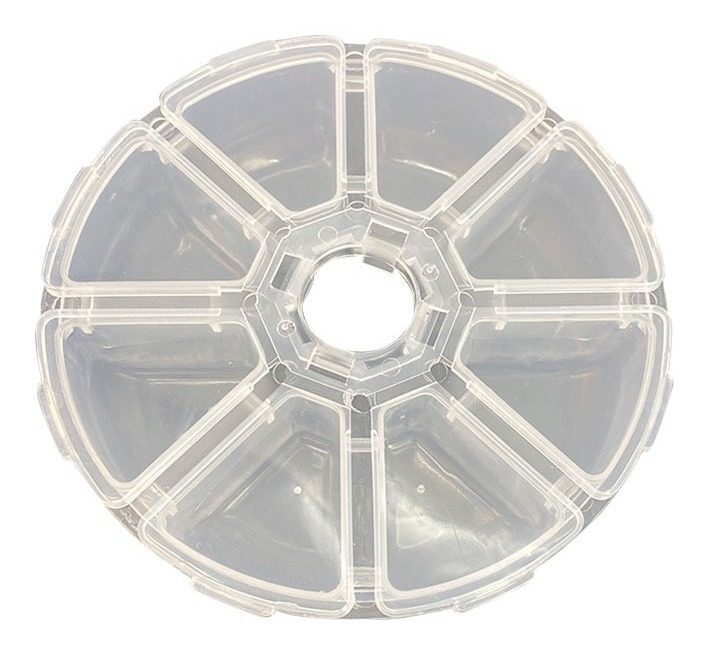 Caja Organizadora Redonda 8 Compartimentos 10×2,5cm Altura Transparente