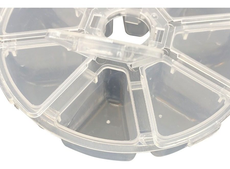 Caja Organizadora Redonda 8 Compartimentos 10×2,5cm Altura Transparente - 1