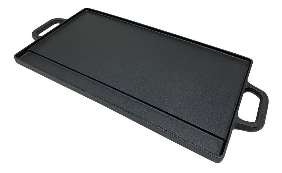 Plancha Y Grill Doble Hierro Reversible 42,5×23,5×1,5cm Negro