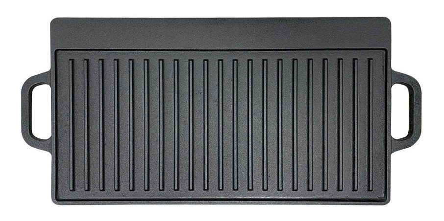 Plancha Y Grill Doble Hierro Reversible 42,5×23,5×1,5cm Negro - 1