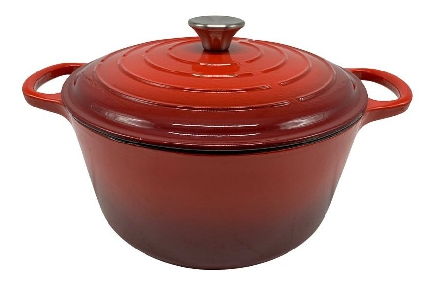 Olla De Hierro Esmaltado Rojo 26x12cm 5,5 Lts Capacidad  Rojo Degradado