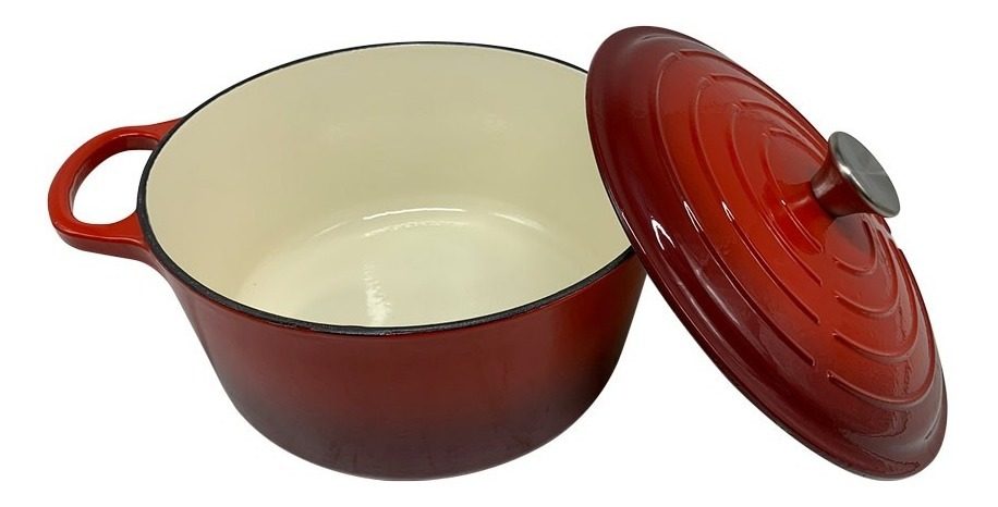 Olla De Hierro Esmaltado Rojo 26x12cm 5,5 Lts Capacidad  Rojo Degradado - 1