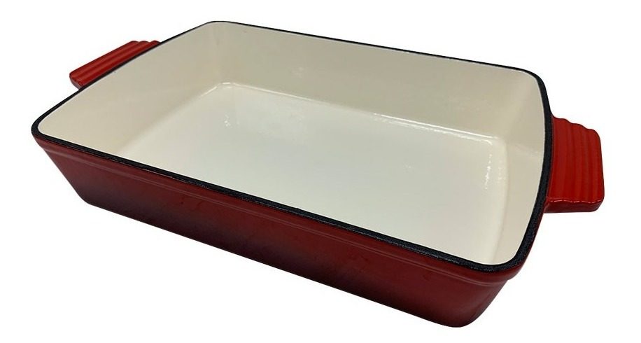 Asadera De Hierro Esmaltado Rojo 30 Cm 2,5lts Capacidad  Rojo Degradado
