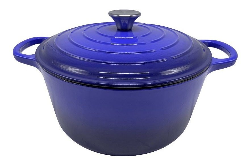 Olla De Hierro Esmaltado Azul 26x12cm 5,5 Lts Capacidad  - Azul
