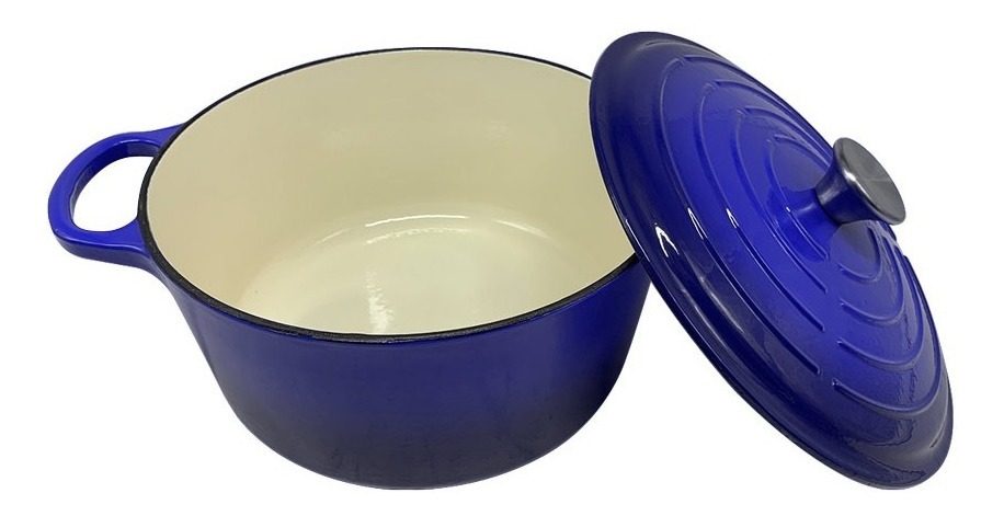 Olla De Hierro Esmaltado Azul 26x12cm 5,5 Lts Capacidad  - Azul - 1