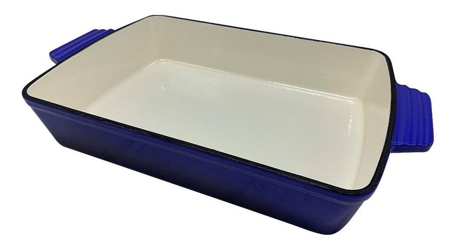 Asadera De Hierro Esmaltado Azul 30 Cm 2,5lts Capacidad Azul