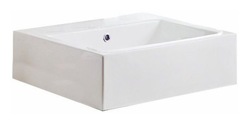 Bacha De Loza Blanca Para Monocomando Rectangular Gloa Blanco